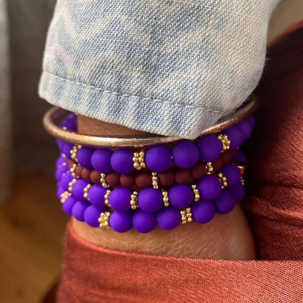 Super Gem Perlenarmband Big purple violettstyle